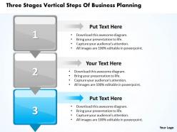 Business powerpoint templates three stages vertical steps of planning sales ppt slides