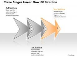 Business powerpoint templates three state diagram ppt linear flow of direction sales slides