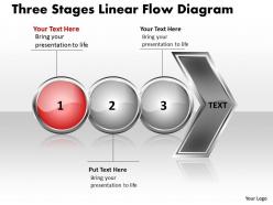 Business powerpoint templates three state diagram ppt linear flow sales slides 3 stages