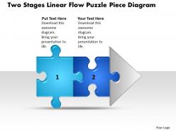 Business powerpoint templates two stages linear flow puzzle piece diagram sales ppt slides