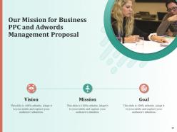Business PPC And Adwords Management Proposal Powerpoint Presentation Slides