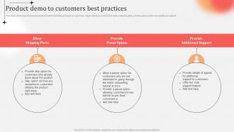 Business Practices Customer Onboarding Product Demo To Customers Best Practices