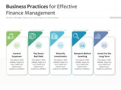 Business practices for effective finance management