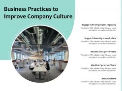 Business practices to improve company culture