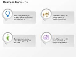 Business presentation bulb identity card ppt icons graphics