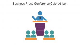 Business Press Conference Colored Icon In Powerpoint Pptx Png And Editable Eps Format