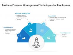 Business pressure management techniques for employees