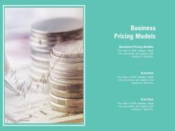 Business pricing models ppt powerpoint presentation outline layouts cpb