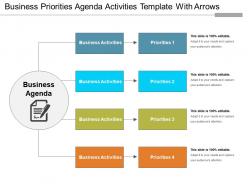 Business priorities agenda activities template with arrows