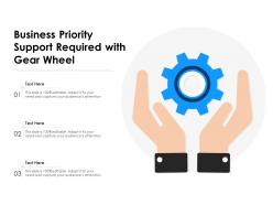 Business priority support required with gear wheel