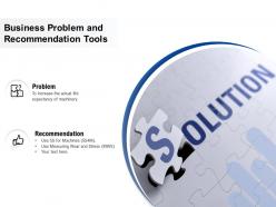 Business problem and recommendation tools