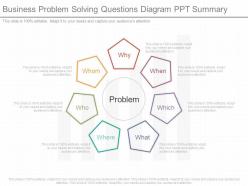 Business problem solving questions diagram ppt summary