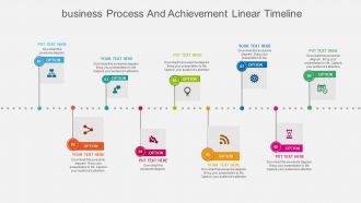 Roadmap business process and achievement linear timeline flat powerpoint design