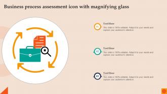 Business Process Assessment Icon With Magnifying Glass