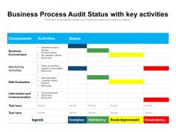 Business Process Audit Status With Key Activities