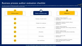 Business Process Auditor Evaluation Checklist