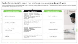 Business Process Automation Evaluation Criteria To Select The Best Employee Onboarding Software