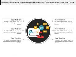Business process communication human and communication icons in a circle