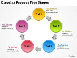 Business process consulting circular five stages powerpoint slides 0523
