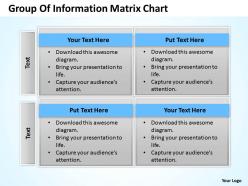 Business process consulting group of information matrix chart powerpoint templates 0528