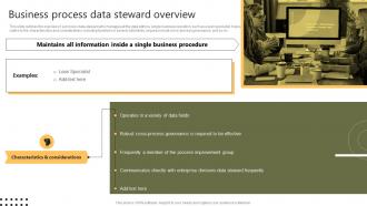Business Process Data Steward Overview Stewardship By Systems Model