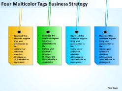 Business process diagram chart four multicolor tags strategy powerpoint templates 0522
