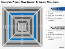 Business process diagram example flow to explain nine stages powerpoint templates