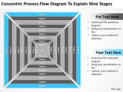 Business process diagram example flow to explain nine stages powerpoint templates