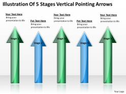 Business Process Diagram Examples Of 5 Stages Vertical Pointing Arrows Powerpoint Slides
