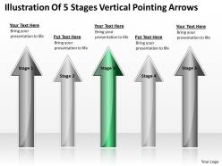 Business process diagram examples of 5 stages vertical pointing arrows powerpoint slides