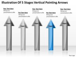 Business process diagram examples of 5 stages vertical pointing arrows powerpoint slides