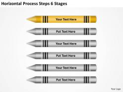 Business process diagram symbols horizontal steps 6 stages powerpoint templates