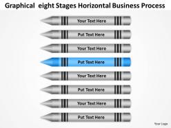 Business process diagram symbols of eight stages horizontal powerpoint templates