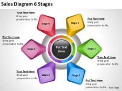 Business process diagram symbols sales 6 stages powerpoint templates 0515