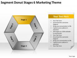 Business process diagram symbols segment donut stages 6 marketing theme powerpoint templates 0515