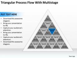 Business process diagram triangular flow with multistages powerpoint slides 0515