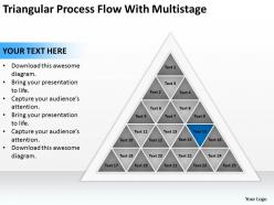 Business process diagram triangular flow with multistages powerpoint slides 0515