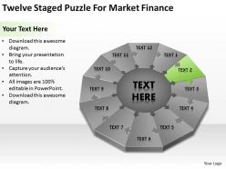 Business process diagram twelve staged puzzle for market finance powerpoint slides 0515