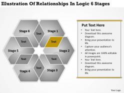 Business process diagram vision illustration of relationships logic 6 stages powerpoint templates