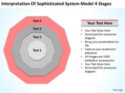 Business process diagram vision of sophisticated system model 4 stages powerpoint templates