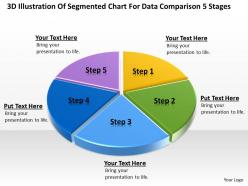 Business Process Diagrams Of Segmented Chart For Data Comparison 5 Stages Powerpoint Slides