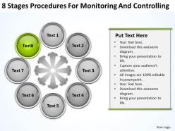 Business process flow 8 stages procedures for monitoring and controlling powerpoint templates