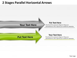 Business process flow chart 2 stages parallel horizontal arrows powerpoint templates