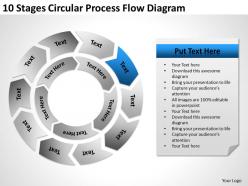 Business Process Flow Chart Example 10 Stages Circular Diagram Powerpoint Slides