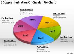 Business process flow chart example stages illustration of circular pie powerpoint templates