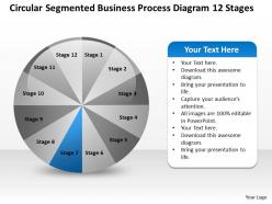 Business process flow chart segmented diagram 12 stages powerpoint templates