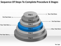Business process flow complete procedure 6 stages powerpoint templates ppt backgrounds for slides