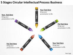 Business process flow diagram 5 stages circular intellectual powerpoint templates