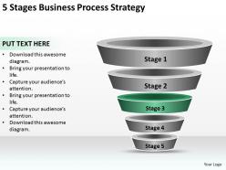 Business process flow diagram 5 stages strategy powerpoint templates