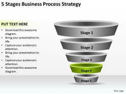 Business process flow diagram 5 stages strategy powerpoint templates